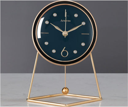 Leather Desk Clock Living Room Desktop