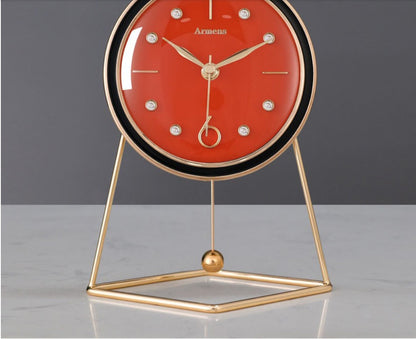 Leather Desk Clock Living Room Desktop