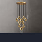 Full Copper Crystal Modern Minimalist Living Room Dining Room Chandelier